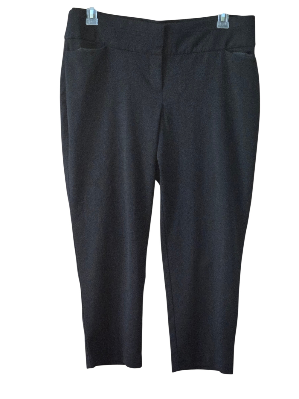 Maurices I Am Smart Pants Womens 15/16 Black Cropped Straight Leg Stretch